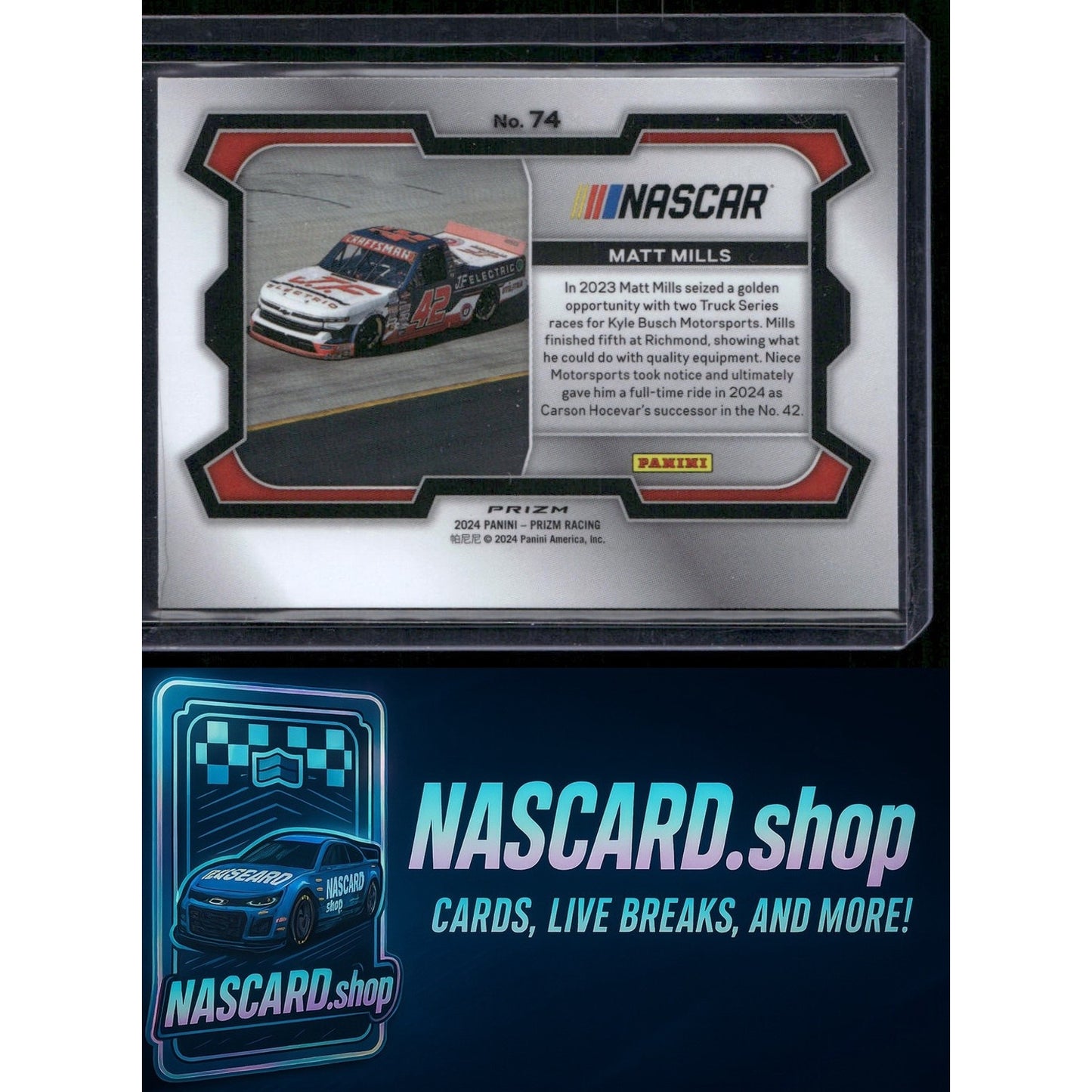 2024 Panini Prizm #74 Matt Mills White Sparkle