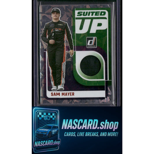 2025 Donruss #SU-SMR Sam Mayer Suited Up Swatches Orange Ice