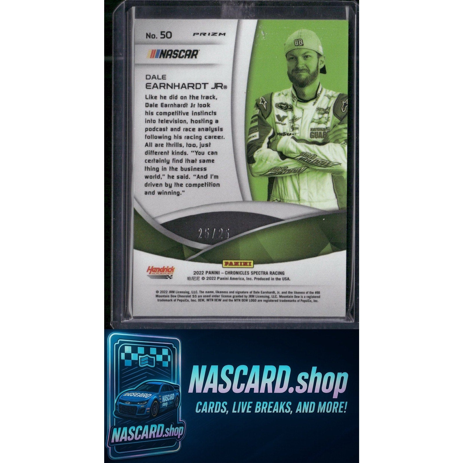 2022 Panini Chronicles #50 Dale Earnhardt Jr. Spectra Meta Pink #25/25 - NASCARD.shop