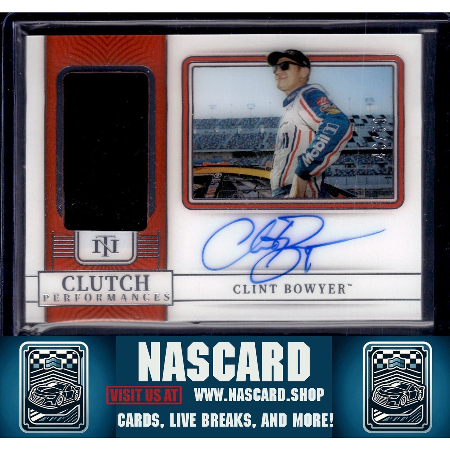 2023 Panini National Treasures #CP-CBY Clint Bowyer Clutch Performances #/50 - NASCARD.shop