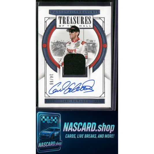 2024 Panini National Treasures #TH-CED Carl Edwards Treasures Of The Hall #/99 - NASCARD.shop