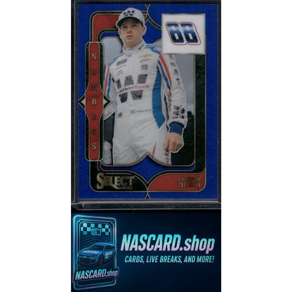 2025 Panini Select #22 Connor Zilisch Select Numbers Blue Prizms #/49