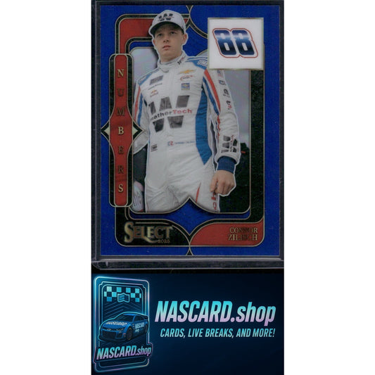 2025 Panini Select #22 Connor Zilisch Select Numbers Blue Prizms #/49