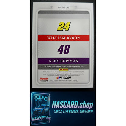 2022 National Treasures William Byron Alex Bowman Dual Auto Platinum Blue 1/1 - NASCARD.shop