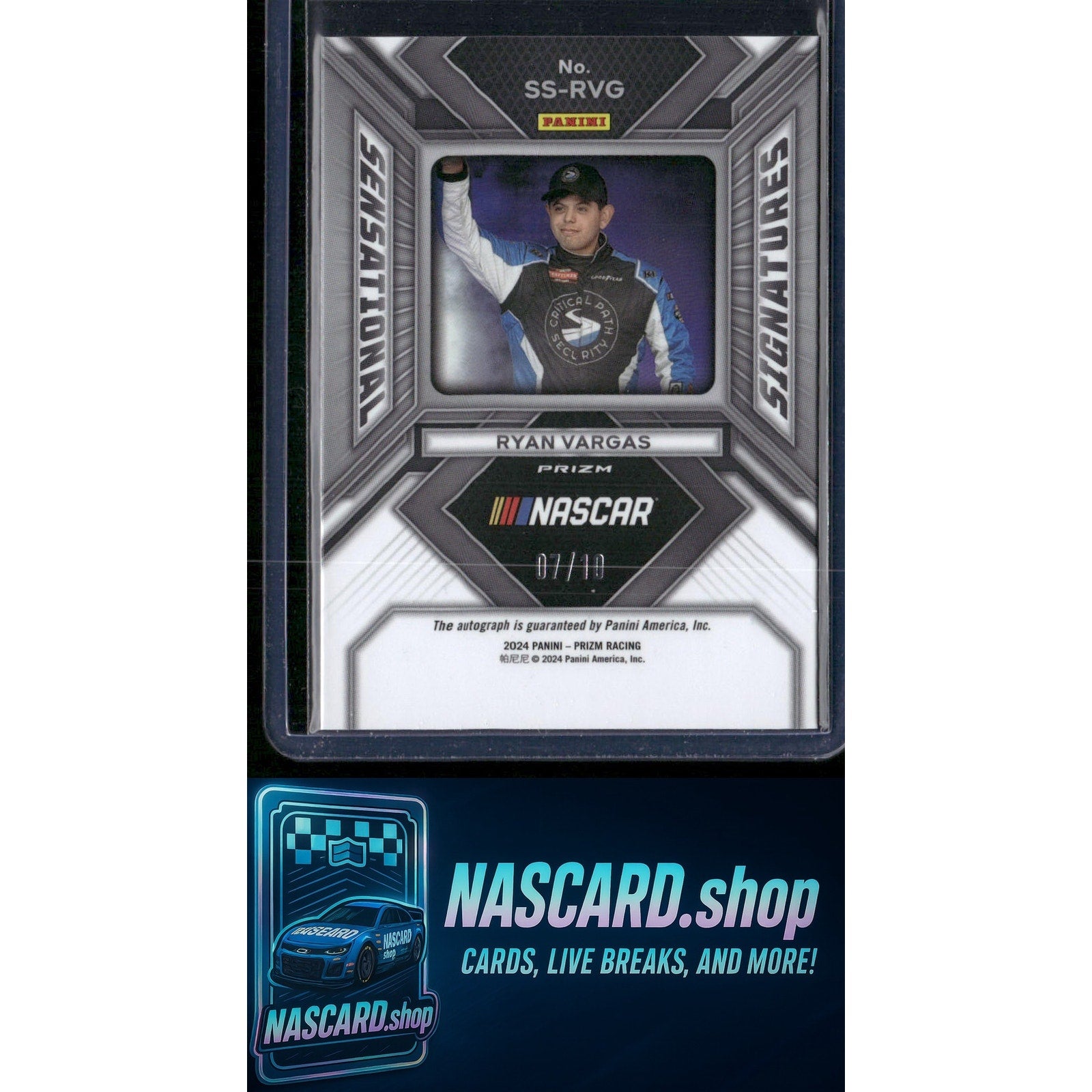2024 Panini Prizm #SS-RVG Ryan Vargas Sensational Signatures Gold #/10 - NASCARD.shop
