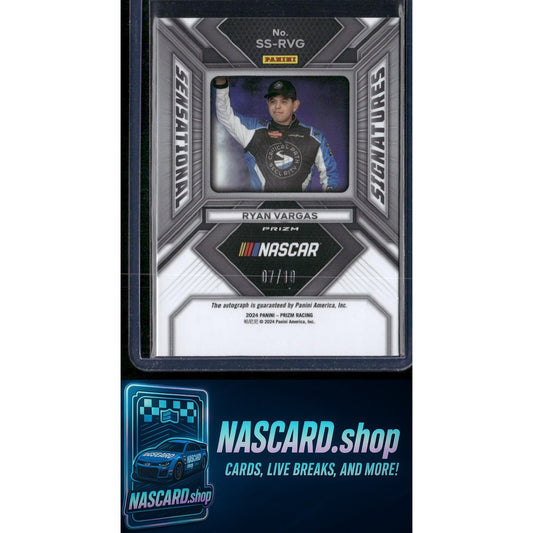 2024 Panini Prizm #SS-RVG Ryan Vargas Sensational Signatures Gold #/10 - NASCARD.shop