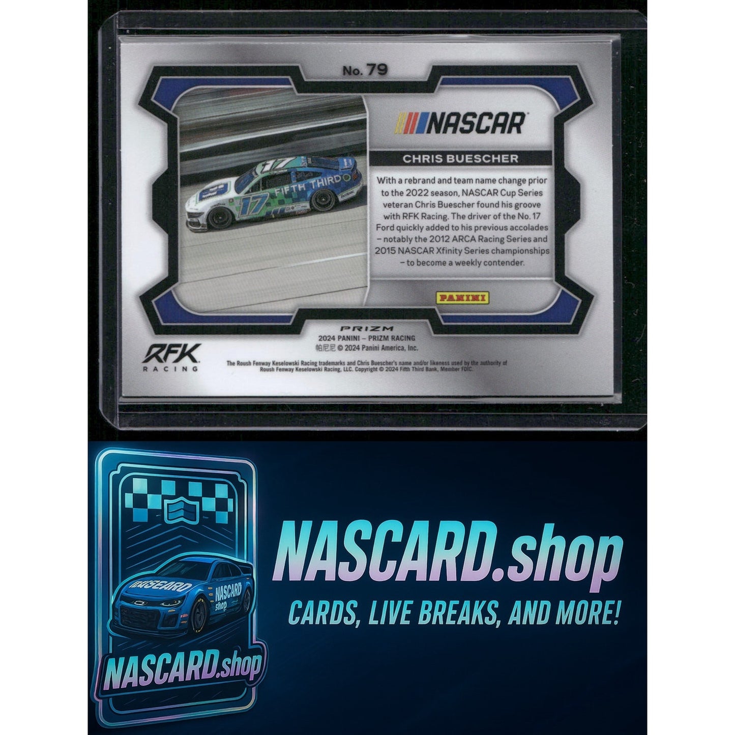 2024 Panini Prizm #79 Chris Buescher White Sparkle