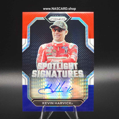 2023 Panini Prizm - Spotlight Signatures Red White Blue Prizm Kevin Harvick /35 - NASCARD.shop