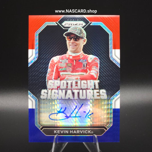 2023 Panini Prizm - Spotlight Signatures Red White Blue Prizm Kevin Harvick /35