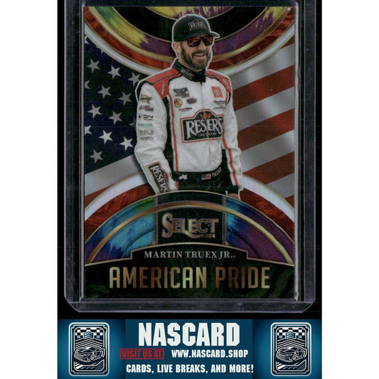 2024 Panini Select #9 Martin Truex Jr. American Pride Tie-Dye Prizms #/25