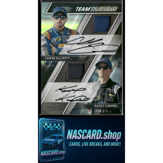 2017 Panini Absolute Chase Elliott Kasey Kahne Team Tandems Auto Silver #24/25 - NASCARD.shop
