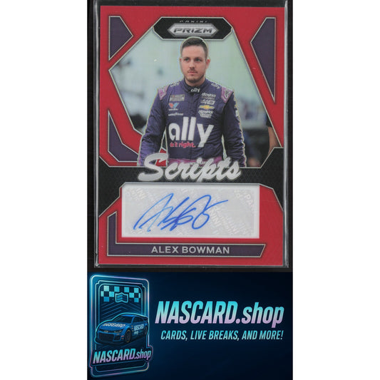2024 Panini Prizm #S-ABN Alex Bowman Scripts Red #/75