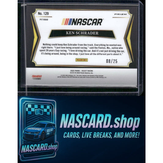 2025 Select Racing #129 Ken Schrader Pit Road Tie-Dye Prizms #/25 - NASCARD.shop