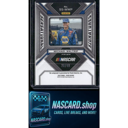 2024 Panini Prizm #SS-MWP Michael Waltrip Sensational Signatures Blue #/49