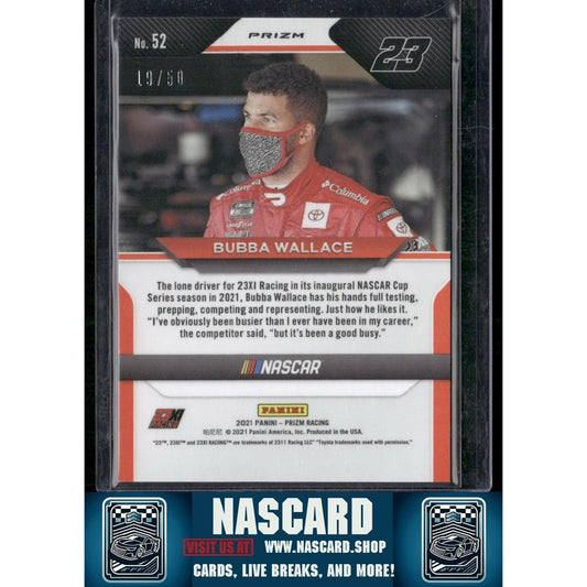 2021 Panini Prizm #52 Bubba Wallace Pink Prizm #/50