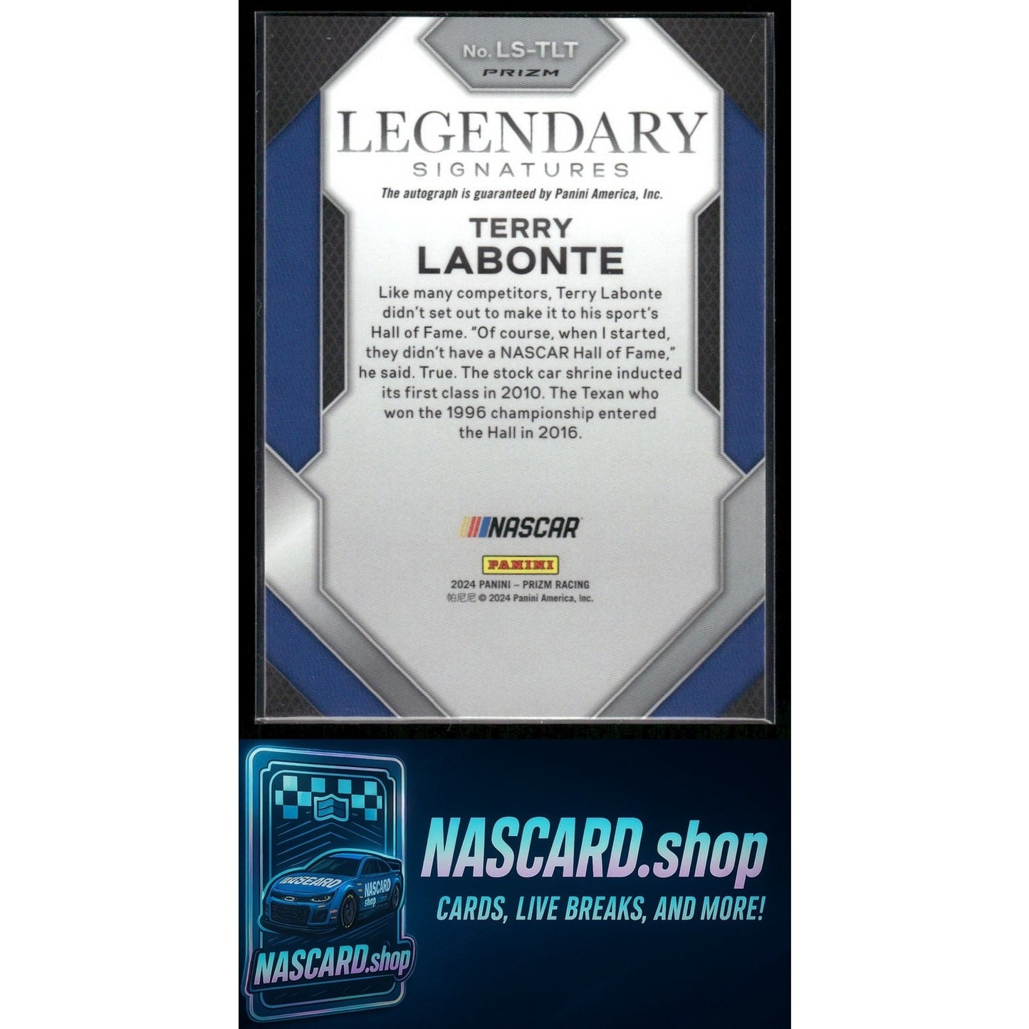 2024 Panini Prizm #LS-TLT Terry Labonte Legendary Signatures