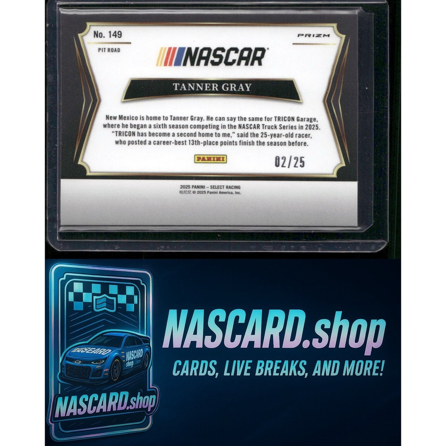 2025 Panini Select #149 Tanner Gray Tie-Dye Prizms