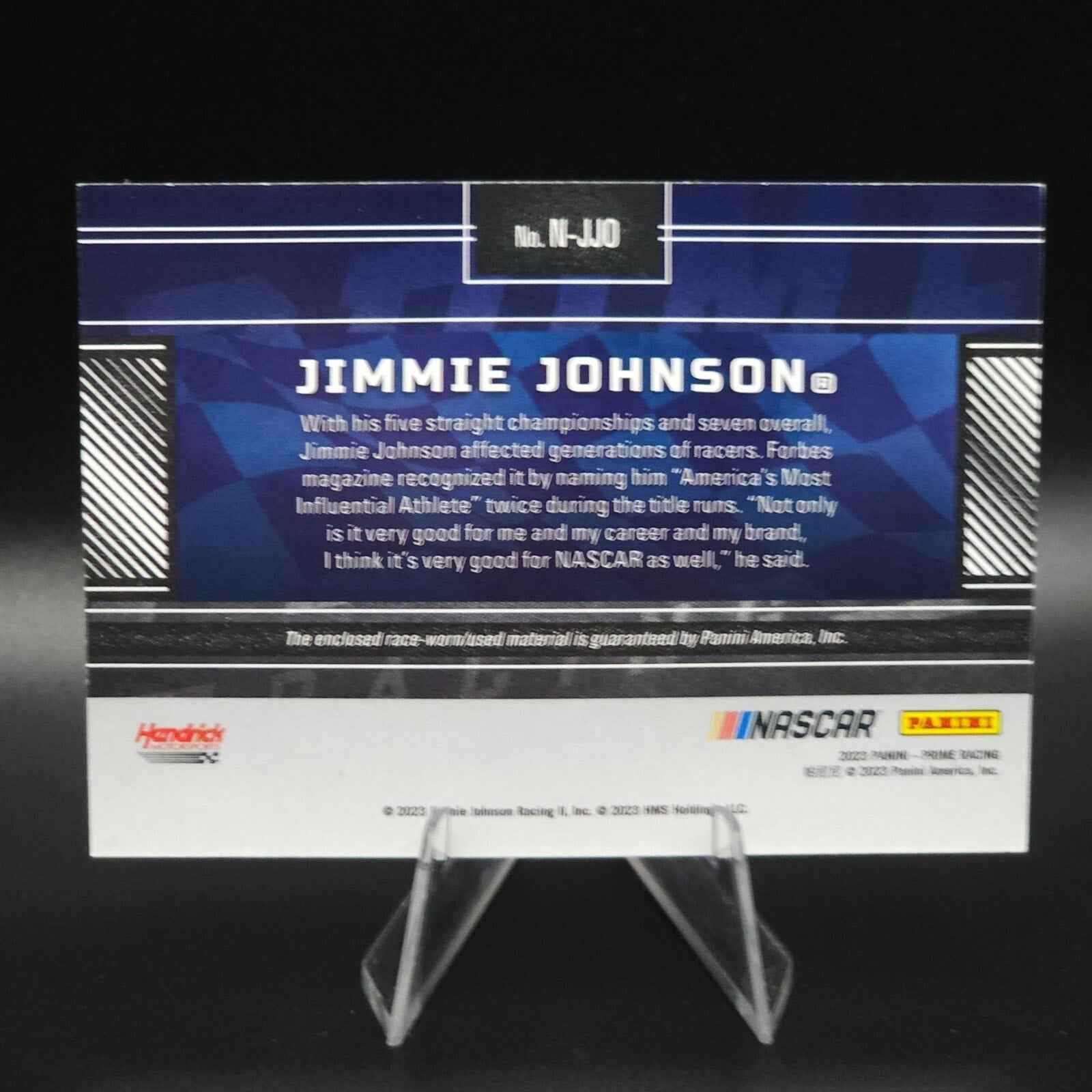2023 Panini Prime - Names Jimmie Johnson #N-JJO Sheet Metal 24 /99 (MEM) - NASCARD.shop