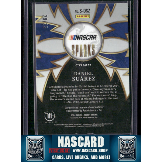 2024 Panini Select #S-DSZ Daniel Suarez Sparks Blue Prizms #/35