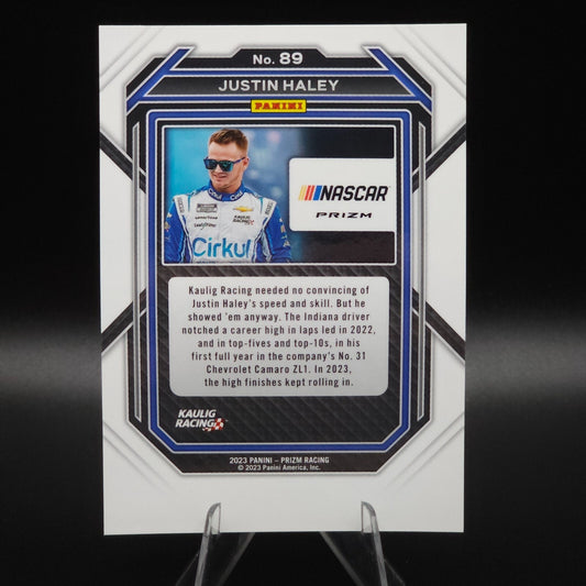 2023 Panini Prizm - Justin Haley #89 White Sparkle Prizm