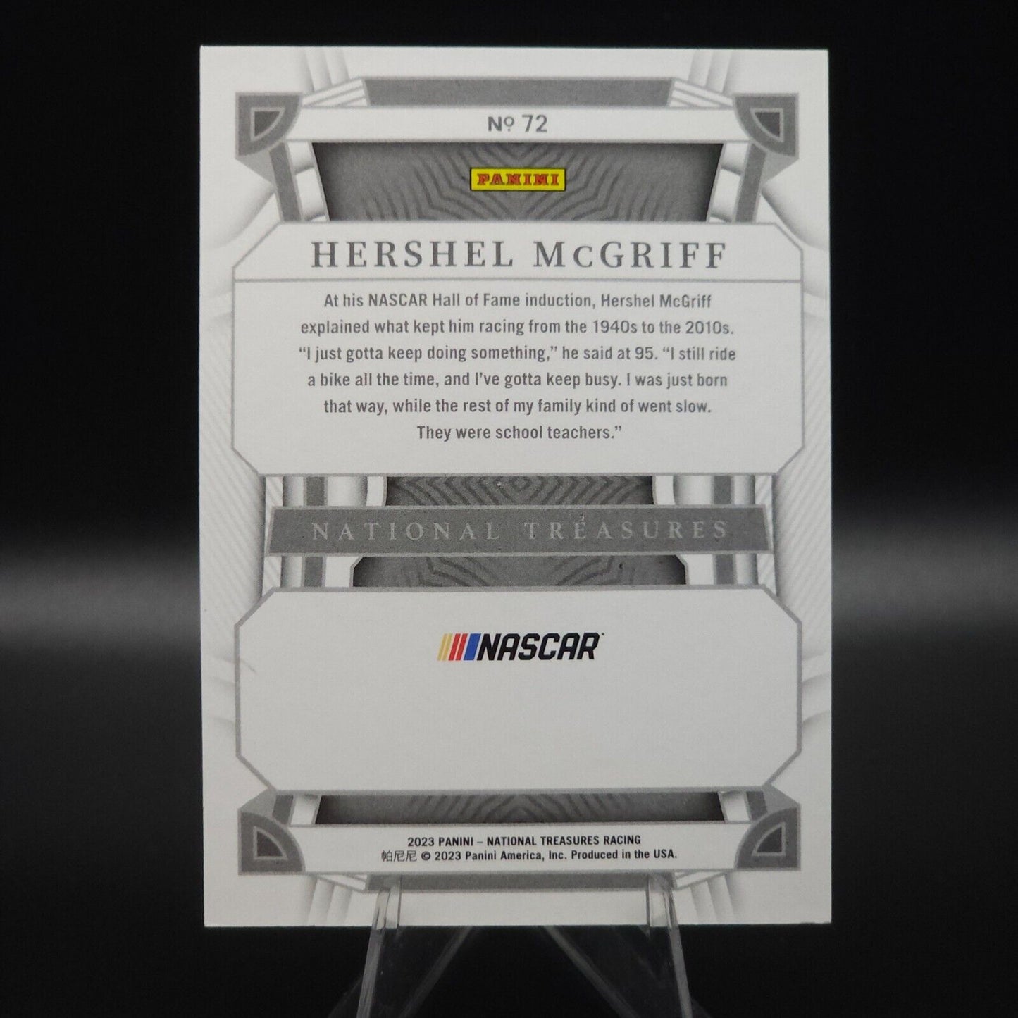 2023 National Treasures NASCAR Diamond Anniversary Hershel McGriff #72 Green /5 - NASCARD.shop