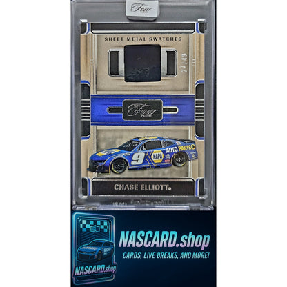 2025 Panini Turn Four Racing #SWS-CET Chase Elliott Sheet Metal Swatches #/49