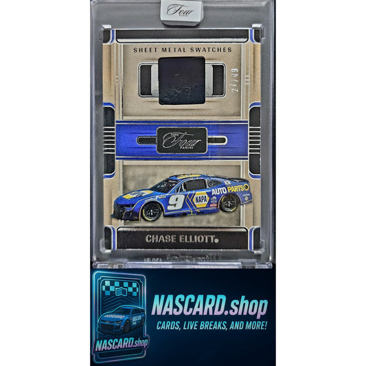 2025 Panini Turn Four Racing #SWS-CET Chase Elliott Sheet Metal Swatches #/49