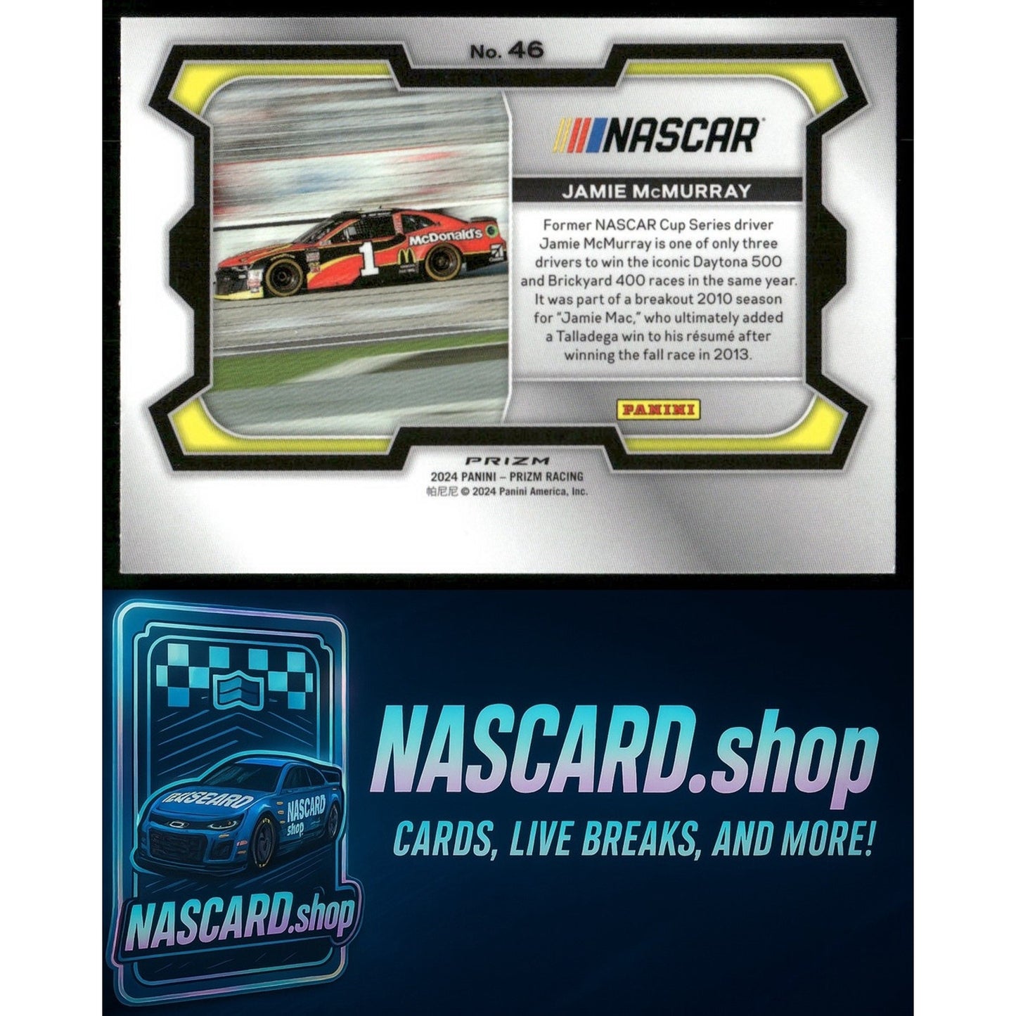 2024 Panini Prizm #46 Jamie McMurray White Sparkle