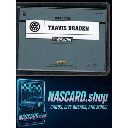 2021 Donruss #86 Travis Braden Optic Signatures Holo #/99
