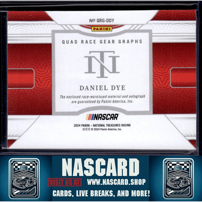 2024 Panini National Treasures #QRG-DDY Daniel Dye Quad Race Gear Graphs - NASCARD.shop
