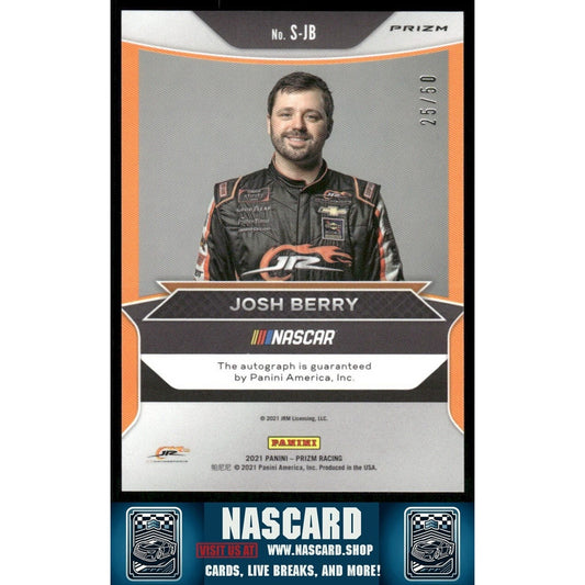 2021 Panini Prizm - Signing Sessions Pink Prizm Josh Berry #S-JB (AU, RC) /50