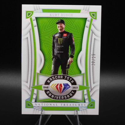 2023 National Treasures NASCAR Diamond Anniversary Holo Silver Kurt Busch /15 - NASCARD.shop