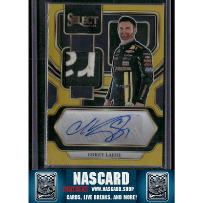 2024 Panini Select #AM-CLJ Corey LaJoie Autographed Memorabilia Gold Prizms #/10 - NASCARD.shop