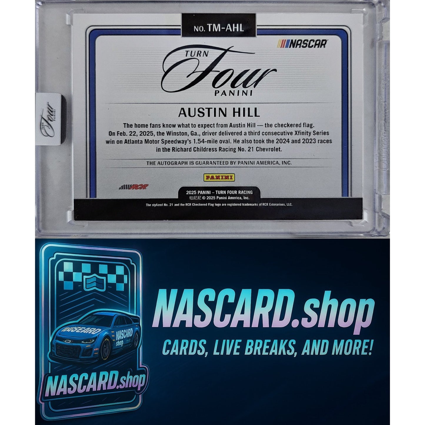 2025 Panini Turn Four #TM-AHL Austin Hill Timeless Moments Holo Silver #/49