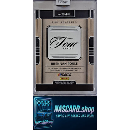 2025 Panini Turn Four #TS-BPL Brennan Poole Tire Swatches Blue #/49