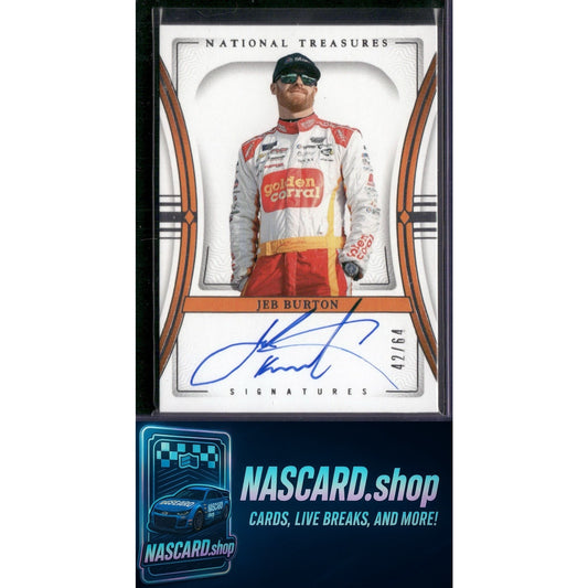 2024 Panini National Treasures #S-JBT Jeb Burton Signatures #/64 - NASCARD.shop