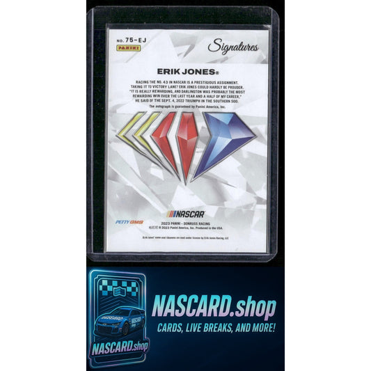 2023 Panini National Treasures Erik Jones NASCAR 75th Anniversary Signatures