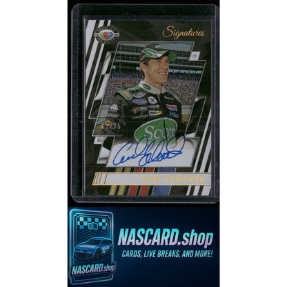 2023 National Treasures Carl Edwards 75th Anniversary Signatures Holo #/75