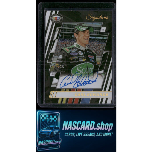 2023 National Treasures Carl Edwards 75th Anniversary Signatures Holo #/75