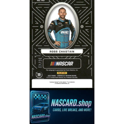 2023 Chronicles Ross Chastain Obsidian Signatures Electric Etch Purple #/49