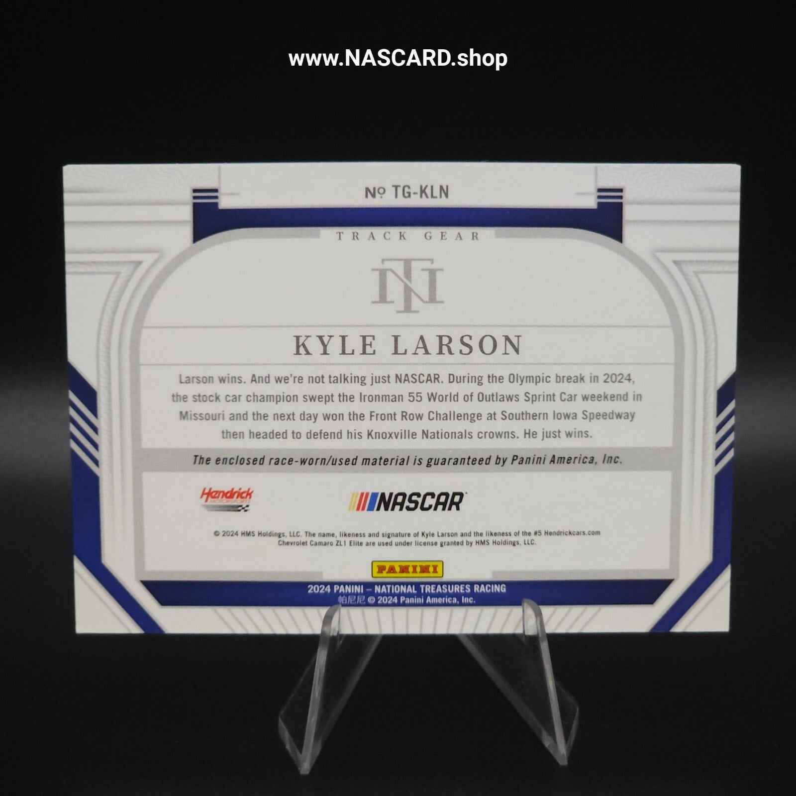 2024 Panini National Treasures Track Gear Holo Gold Kyle Larson /10 - NASCARD.shop