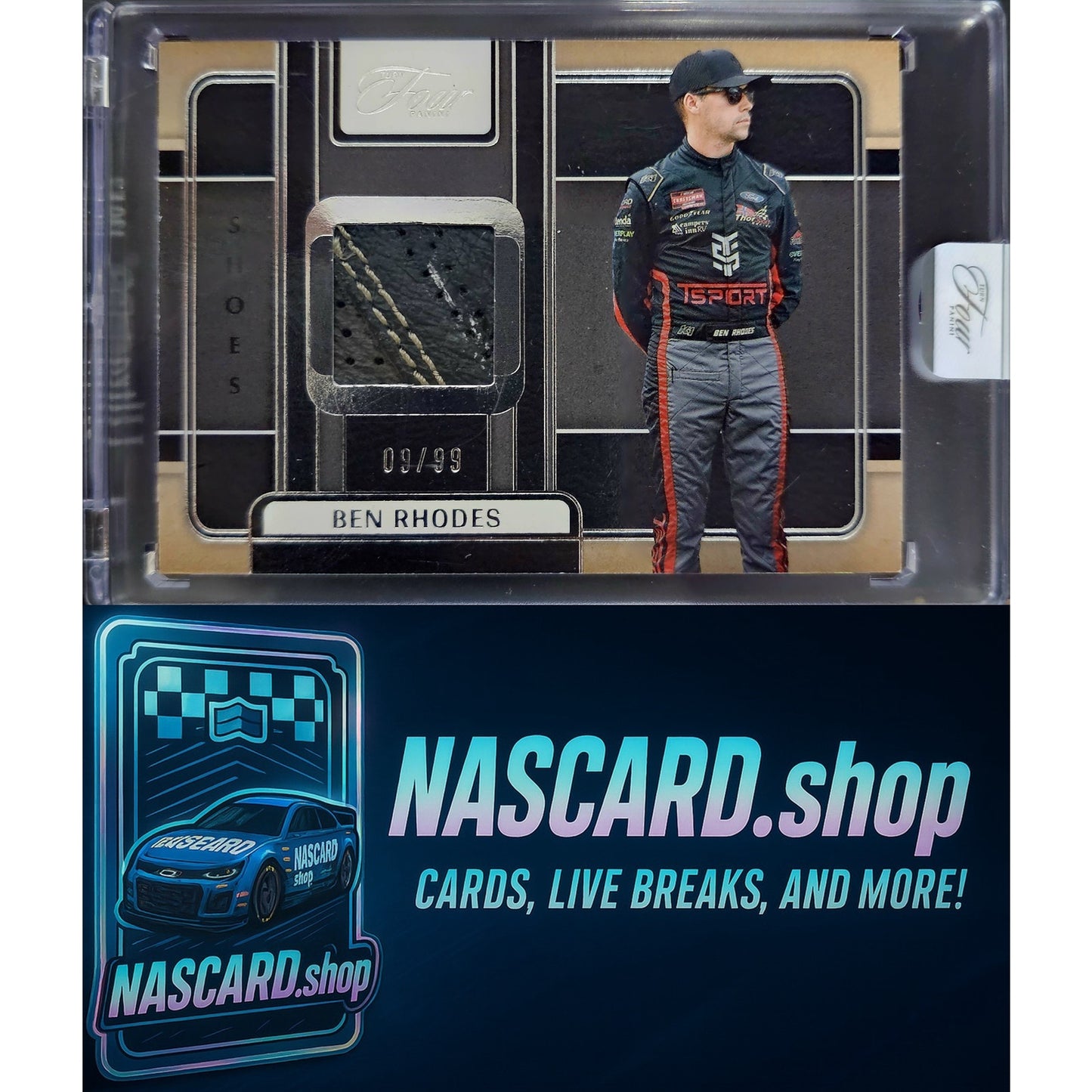 2025 Panini Turn Four Racing #SH-BRD Ben Rhodes Shoes #/99