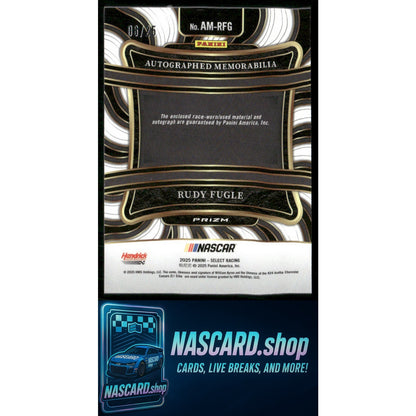 2025 Select Racing Rudy Fugle Autographed Memorabilia Tie-Dye Prizms #/25