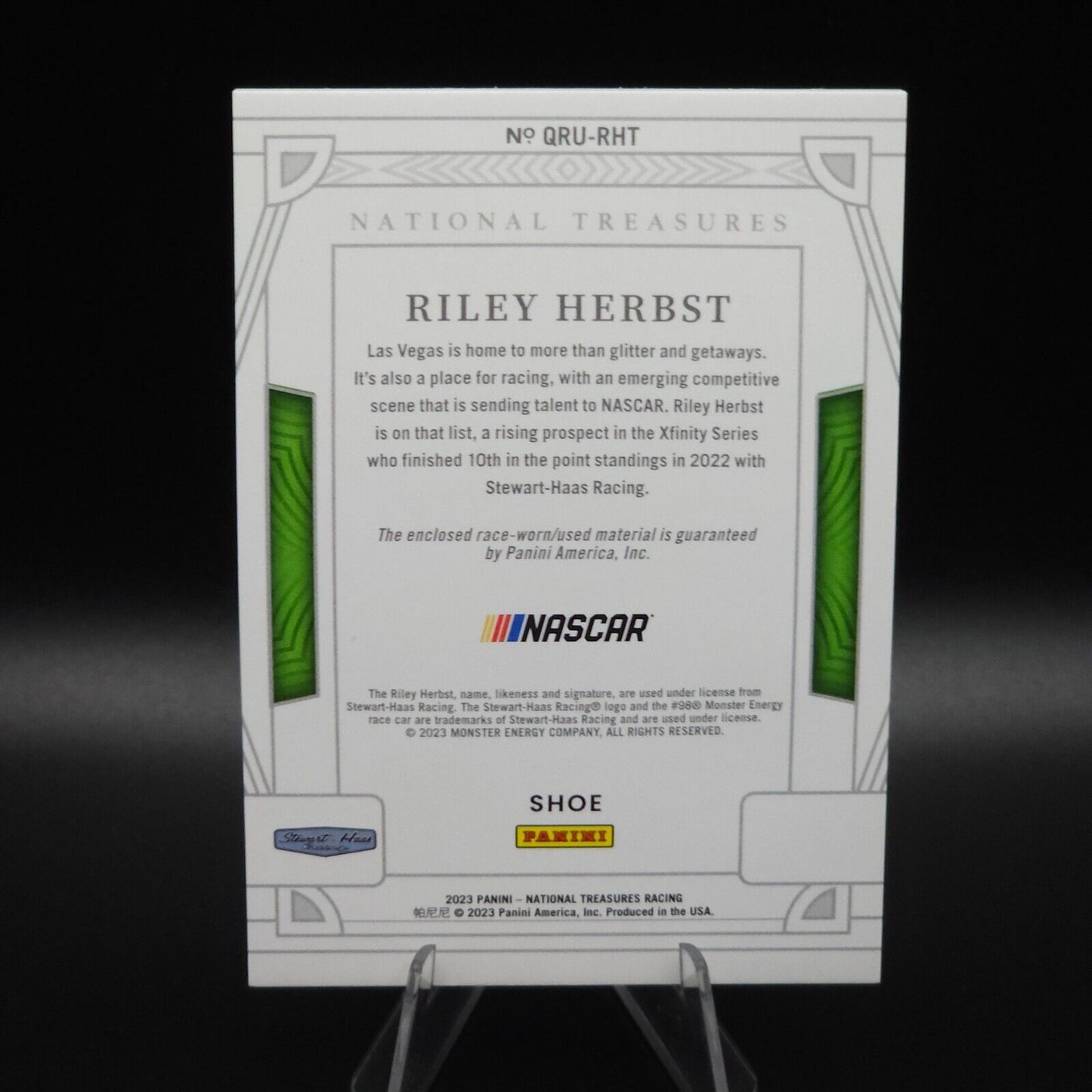 2023 Panini National Treasures Quad Race Used Shoe Riley Herbst /14 - NASCARD.shop