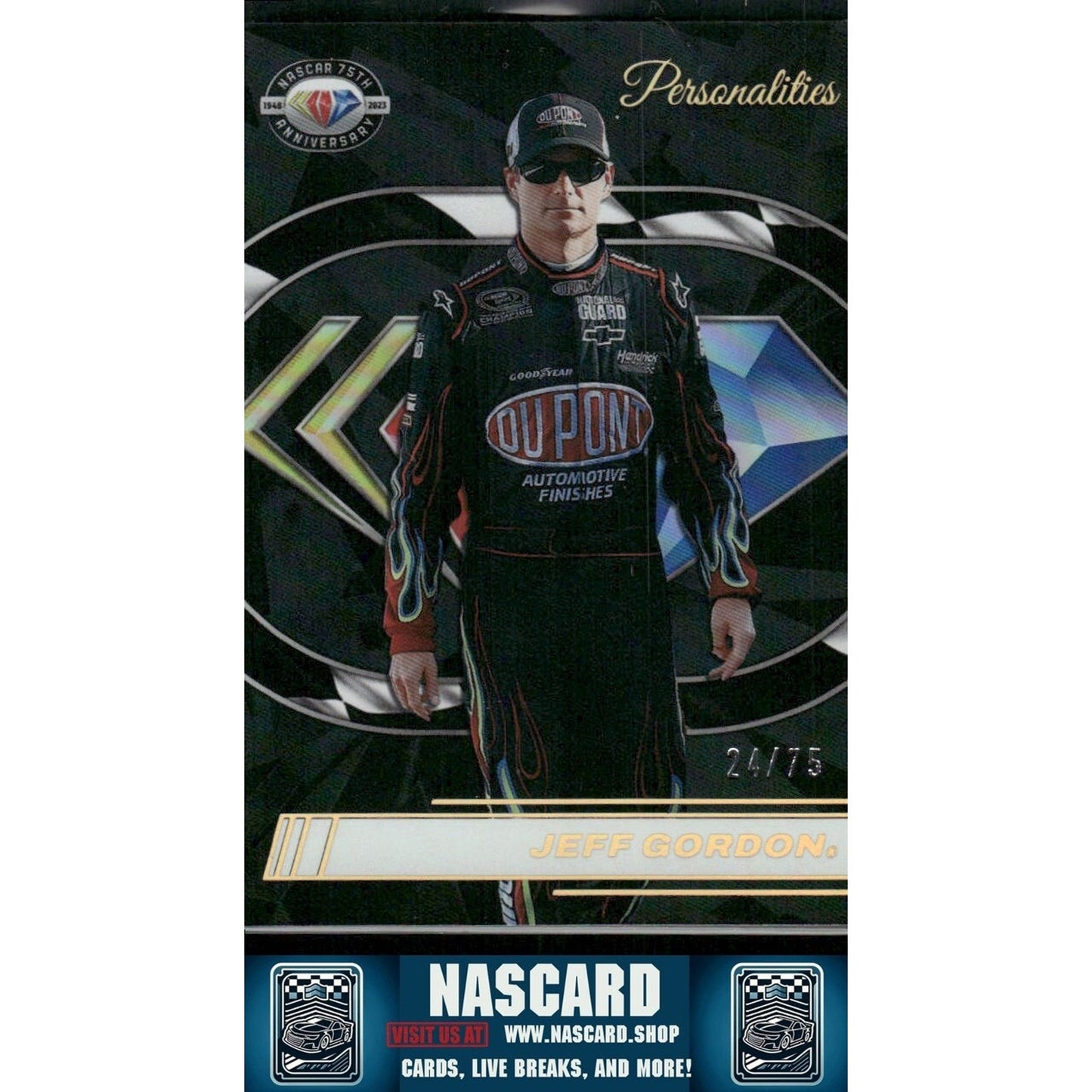 2022 Panini Donruss NASCAR 75th Anniversary Personalities Jeff Gordon 24/75