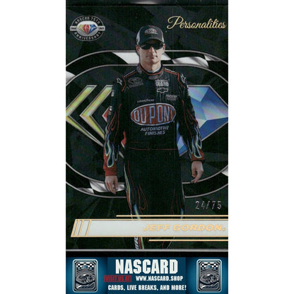 2022 Panini Donruss NASCAR 75th Anniversary Personalities Jeff Gordon 24/75