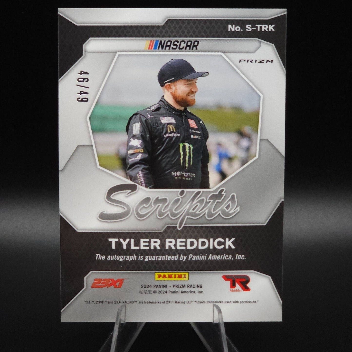 2024 Panini Prizm Racing Scripts Blue Prizm Tyler Reddick 46/49 - NASCARD.shop