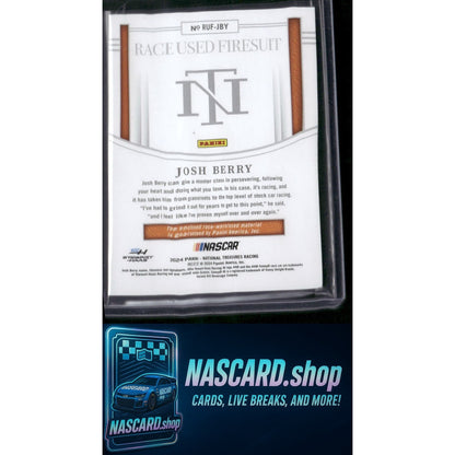 2024 Panini National Treasures #RUF-JBY Josh Berry Race Used Firesuit Blue #/75 - NASCARD.shop
