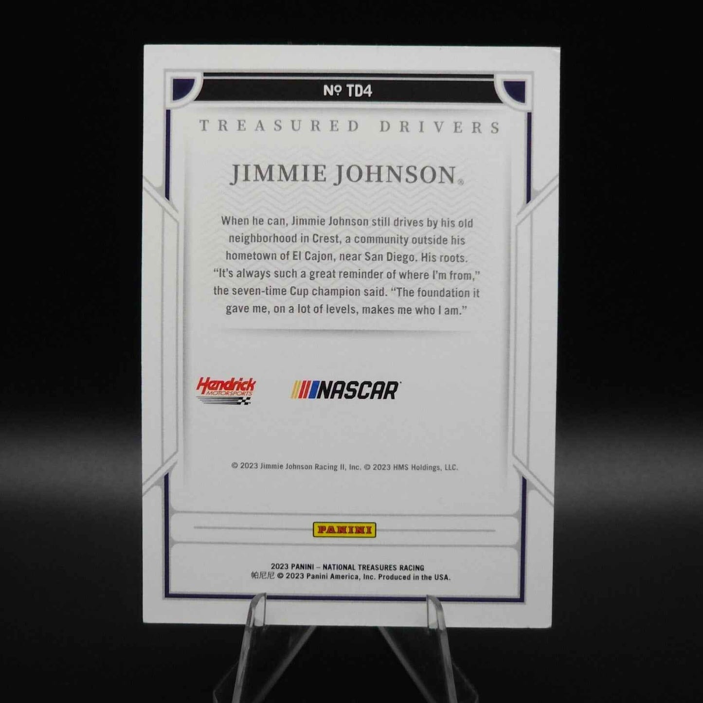 2023 Panini National Treasures - Treasured Drivers Gold Jimmie Johnson #TD4 /10 - NASCARD.shop