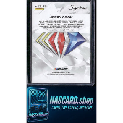 2023 Panini Prime #75-JC Jerry Cook NASCAR 75th Anniversary Signatures